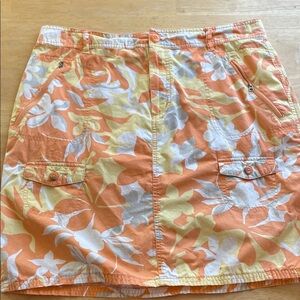 Columbia Orange and Yellow Floral Mini Skirt